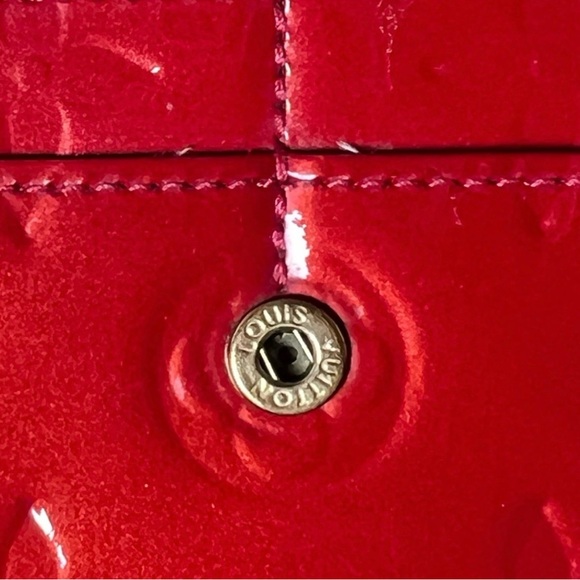 Louis Vuitton Candy Apple Red Patent Leather Vernis Wallet with Chain